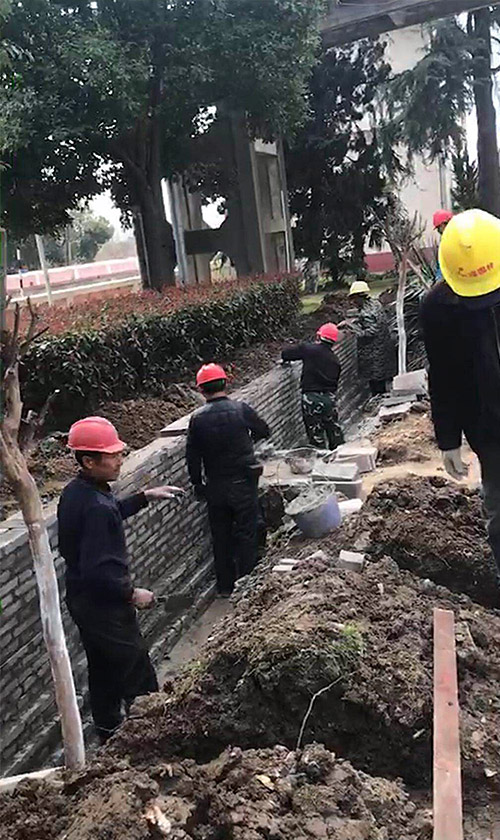 揚州市江都區邵北船閘砌景觀墻02